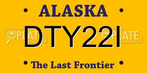 DTY22I Alaska License Plate