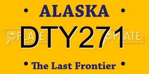DTY271 Alaska License Plate