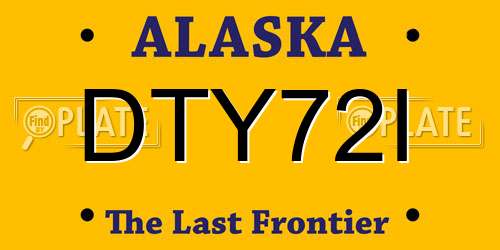 DTY72I Alaska License Plate