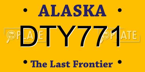 DTY771 Alaska License Plate