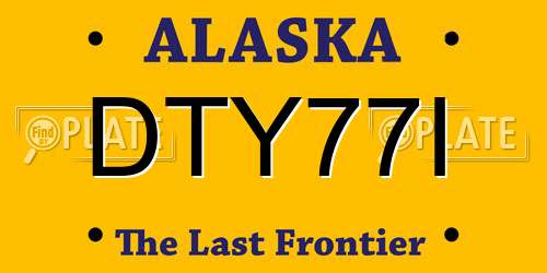 DTY77I Alaska License Plate
