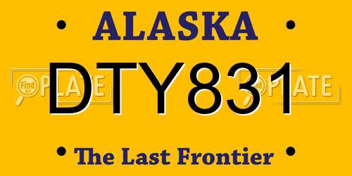 DTY831 Alaska License Plate