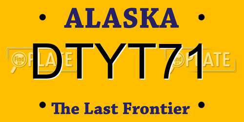 DTYT71 Alaska License Plate