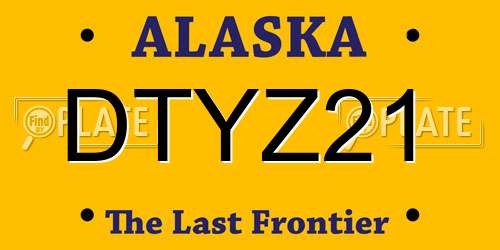 DTYZ21 Alaska License Plate