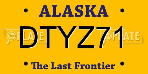 DTYZ71 Alaska License Plate