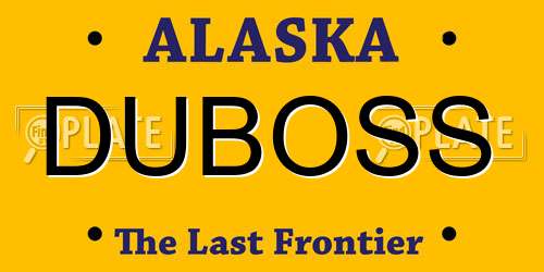 DUBOSS Alaska License Plate