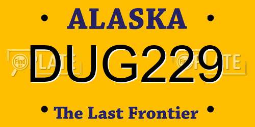 DUG229 Alaska License Plate