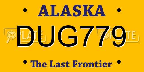 DUG779 Alaska License Plate