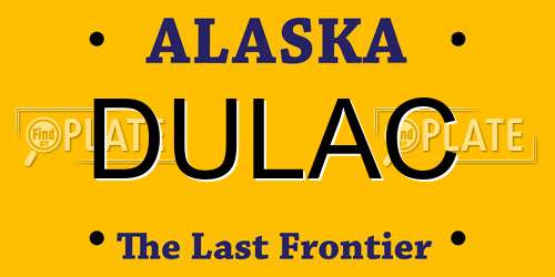 DULAC Alaska License Plate