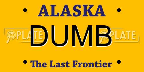 DUMB Alaska License Plate