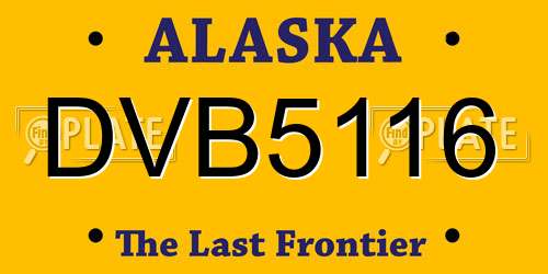 DVB5116 Alaska License Plate