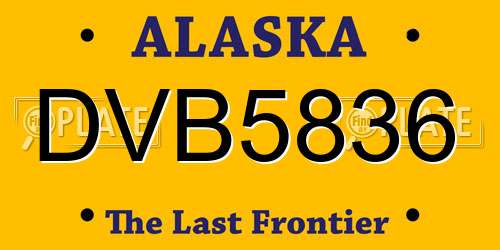 DVB5836 Alaska License Plate