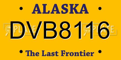 DVB8116 Alaska License Plate