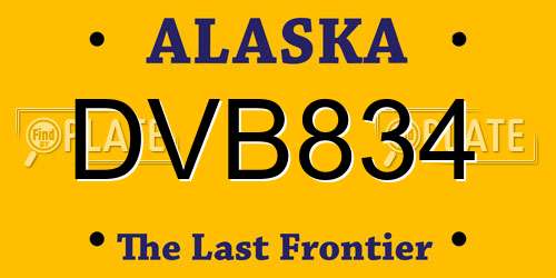 DVB834 Alaska License Plate
