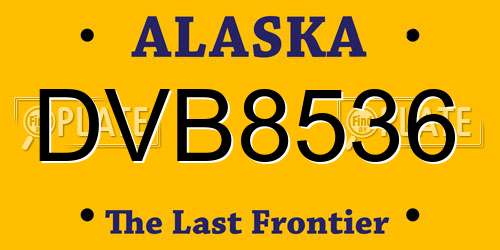 DVB8536 Alaska License Plate