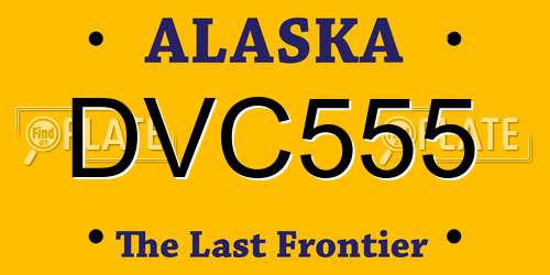 DVC555 Alaska License Plate