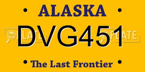 DVG451 Alaska License Plate