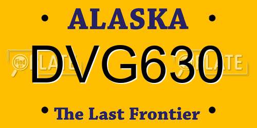 DVG630 Alaska License Plate