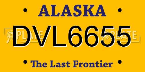 DVL6655 Alaska License Plate