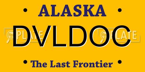 DVLDOC Alaska License Plate