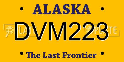 DVM223 Alaska License Plate