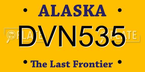 DVN535 Alaska License Plate