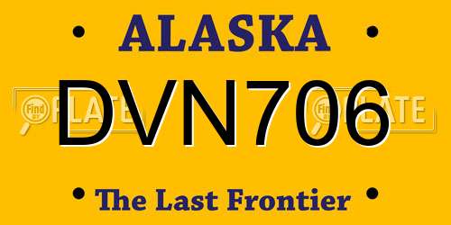 DVN706 Alaska License Plate