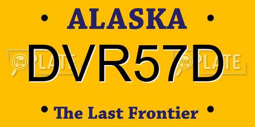 DVR57D Alaska License Plate
