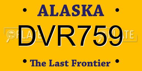 DVR759 Alaska License Plate