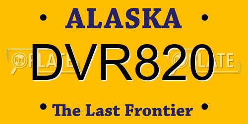 DVR820 Alaska License Plate