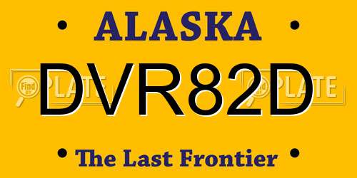 DVR82D Alaska License Plate