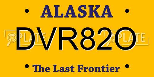 DVR82O Alaska License Plate