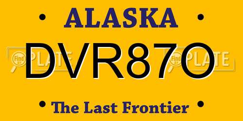 DVR87O Alaska License Plate