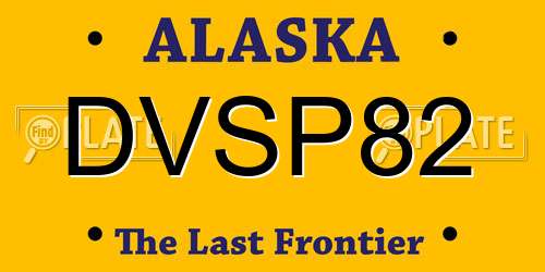 DVSP82 Alaska License Plate