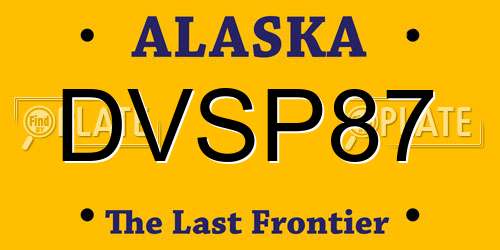 DVSP87 Alaska License Plate