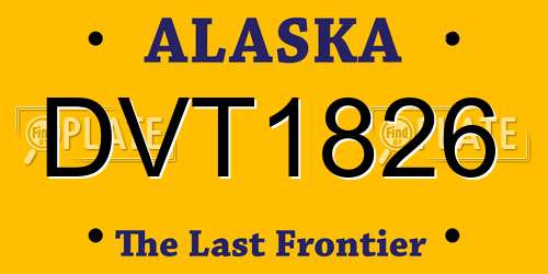 DVT1826 Alaska License Plate