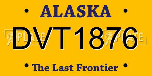 DVT1876 Alaska License Plate