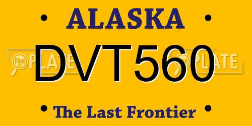 DVT560 Alaska License Plate