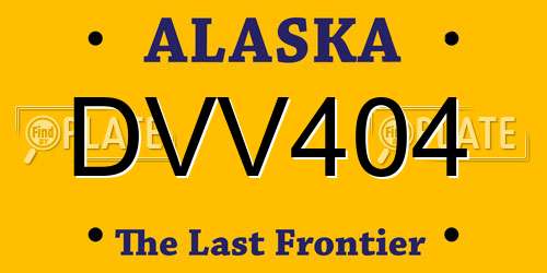 DVV404 Alaska License Plate