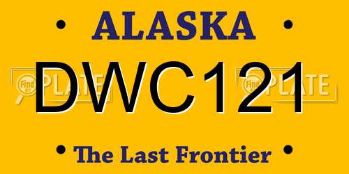 DWC121 Alaska License Plate