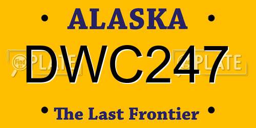 DWC247 Alaska License Plate