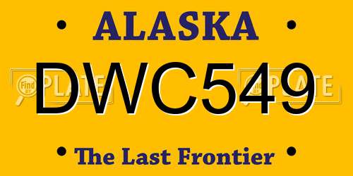 DWC549 Alaska License Plate