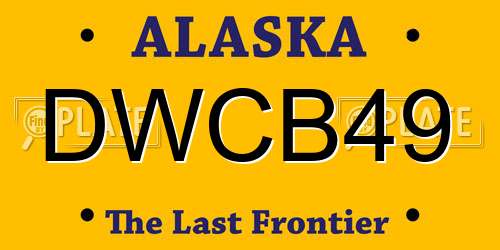 DWCB49 Alaska License Plate