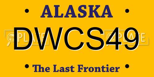 DWCS49 Alaska License Plate