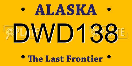 DWD138 Alaska License Plate