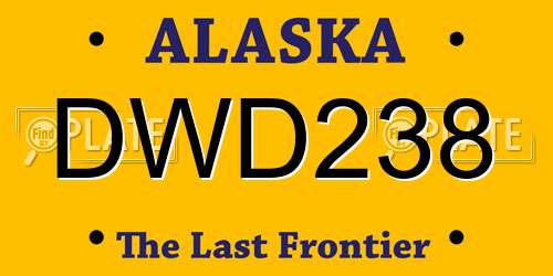 DWD238 Alaska License Plate