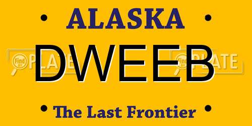 DWEEB Alaska License Plate