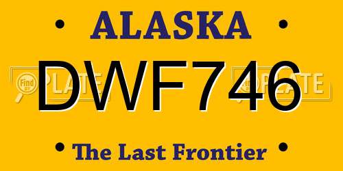 DWF746 Alaska License Plate