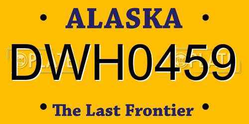 DWH0459 Alaska License Plate