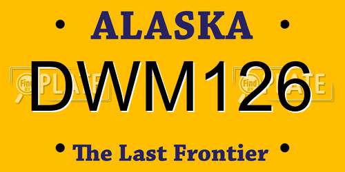 DWM126 Alaska License Plate